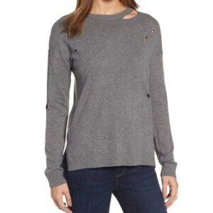 Trouve Distressed Long Sleeve Sweater